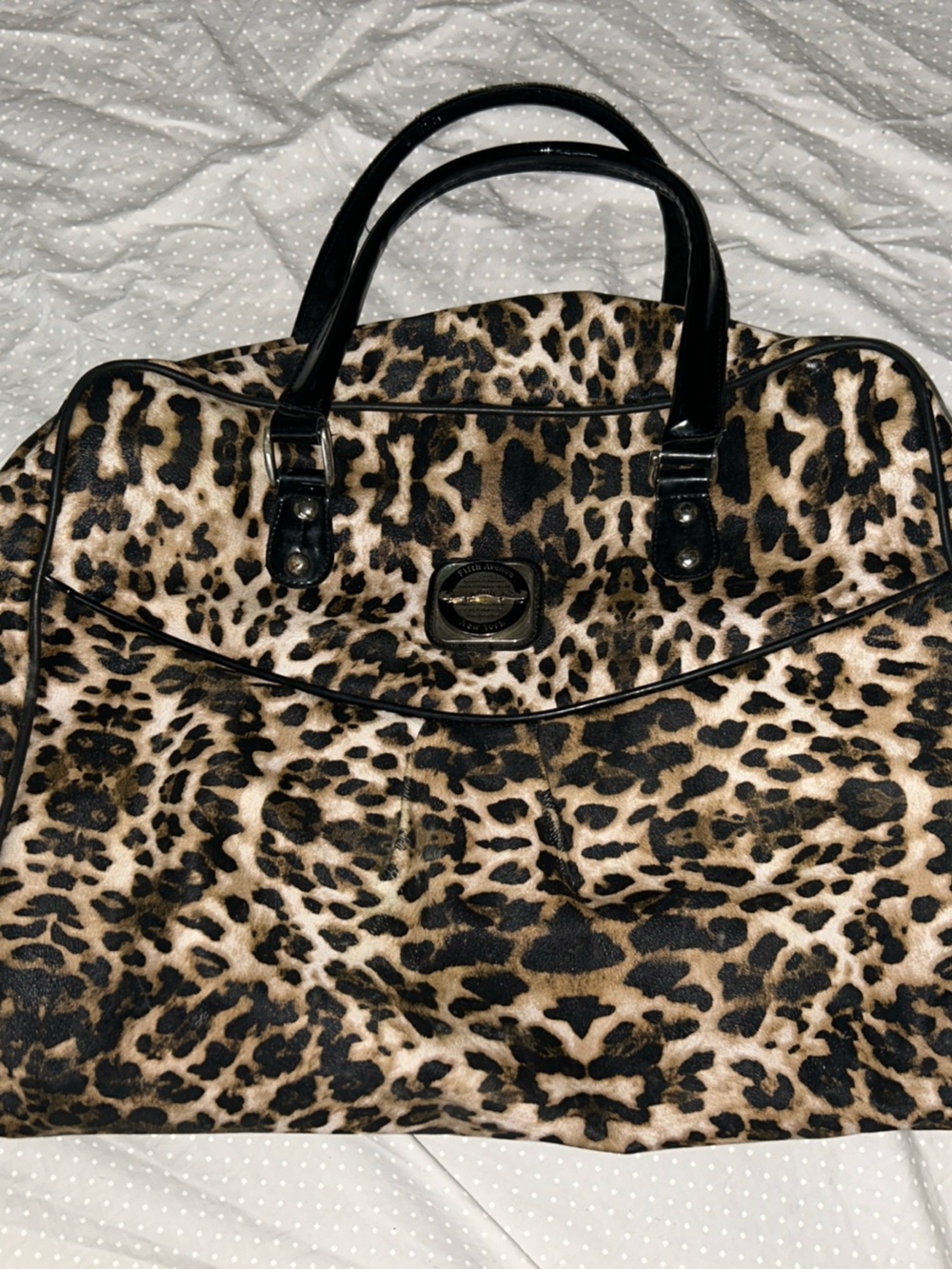 Animal Print Kathy Van Zeeland Large Weekender Bag With Zipper Closures
